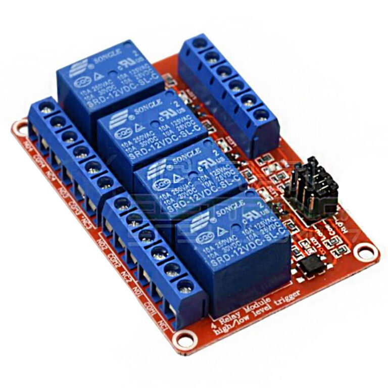 Scheda 4 Relè bobina 12V DC 1 Scambio 10A songle scheda 4 rele