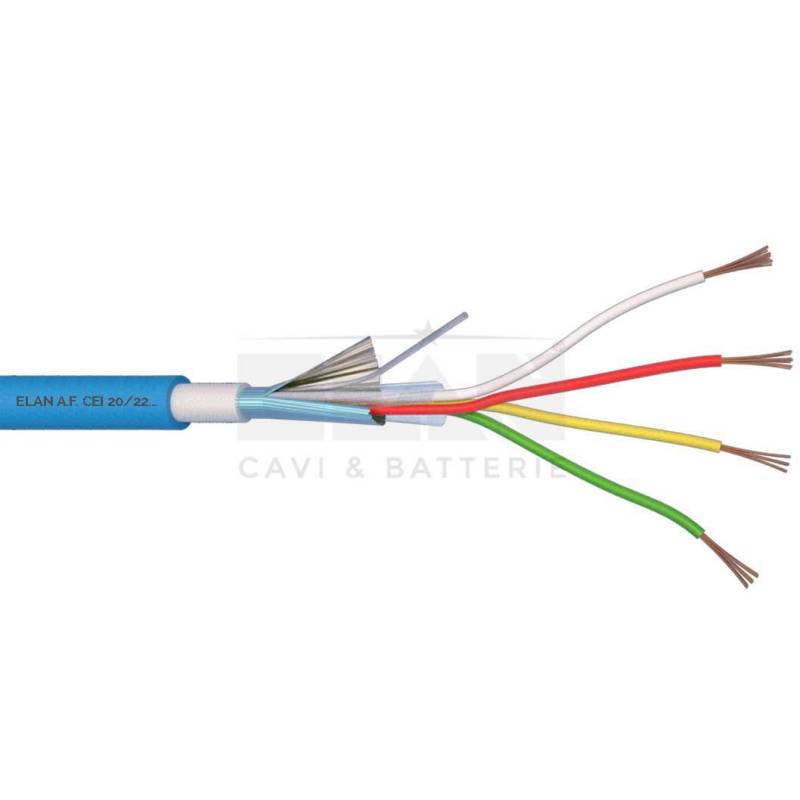 cavo-pvc-schermato-doppia-guaina-040041 ELAN 040041 Cavo allarme GR4 schermato doppia guaina 4x0.22 matassa 100mt - 100% rame - immagine 1